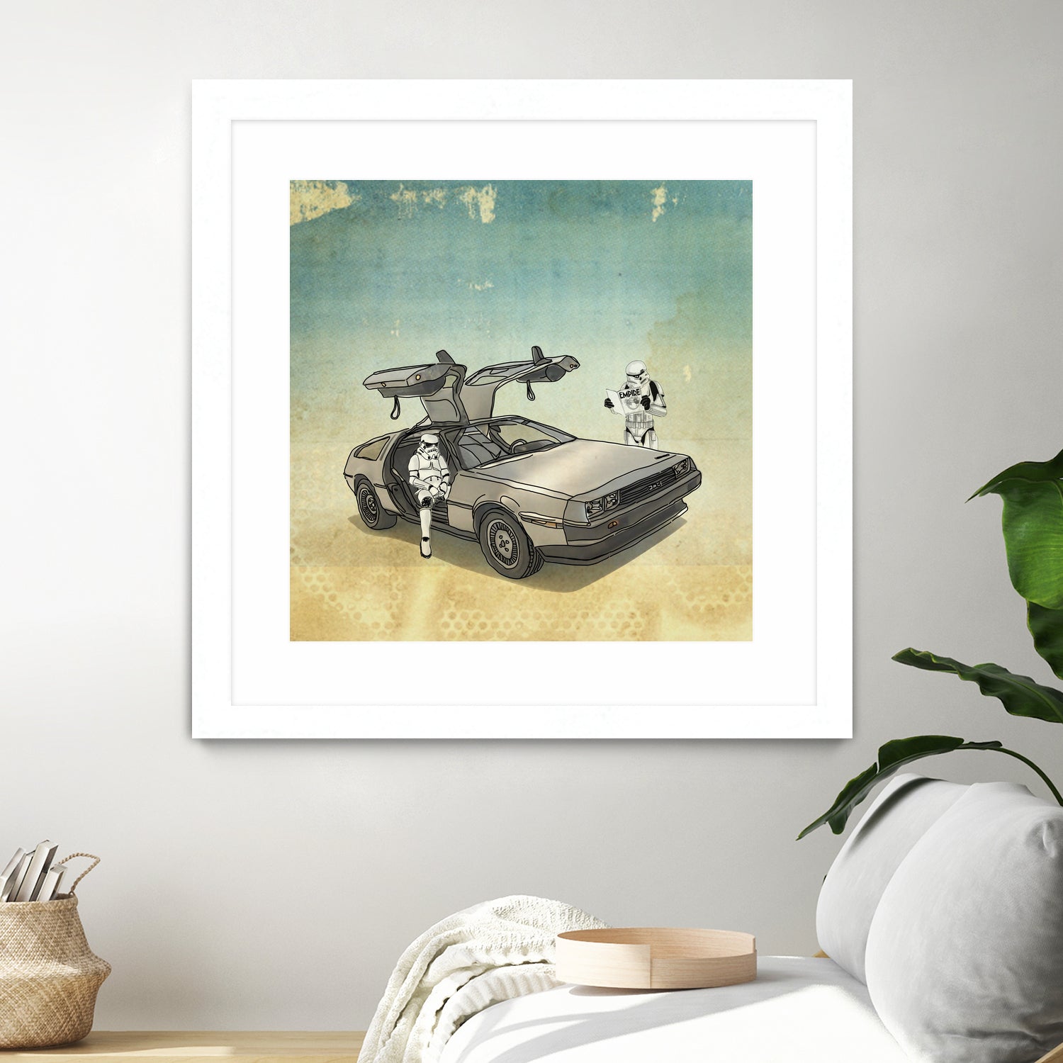 STORMTROOPER IN A DELOREAN II by Vin Zzep on GIANT ART - white digital painting