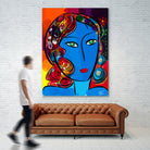 Pop Blue girl by Emmanuel Signorino on GIANT ART - blue digital painting