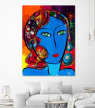 Pop Blue girl by Emmanuel Signorino on GIANT ART - blue digital painting