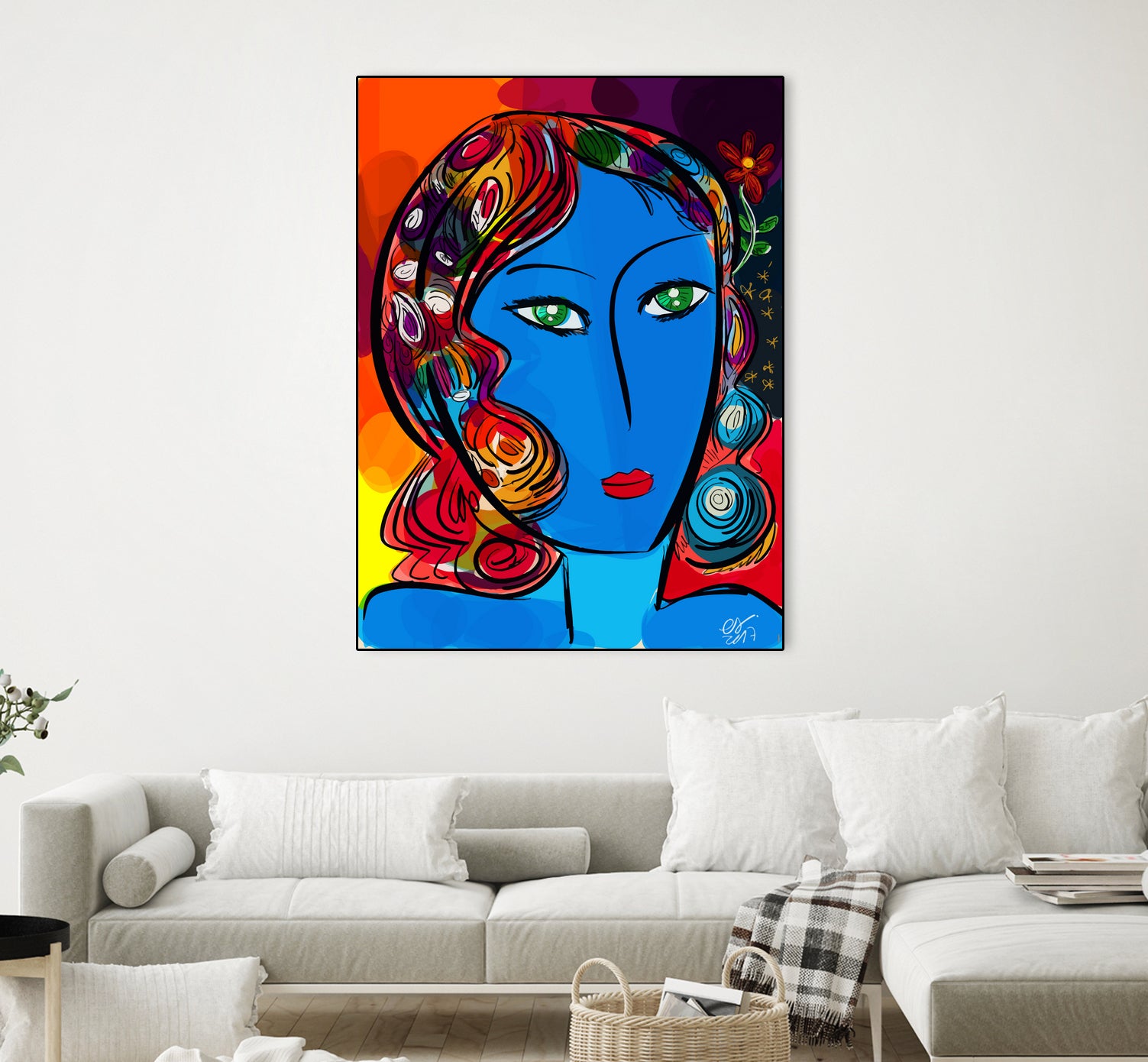 Pop Blue girl by Emmanuel Signorino on GIANT ART - blue digital painting