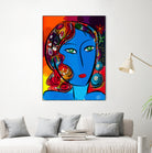 Pop Blue girl by Emmanuel Signorino on GIANT ART - blue digital painting