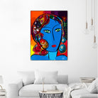 Pop Blue girl by Emmanuel Signorino on GIANT ART - blue digital painting