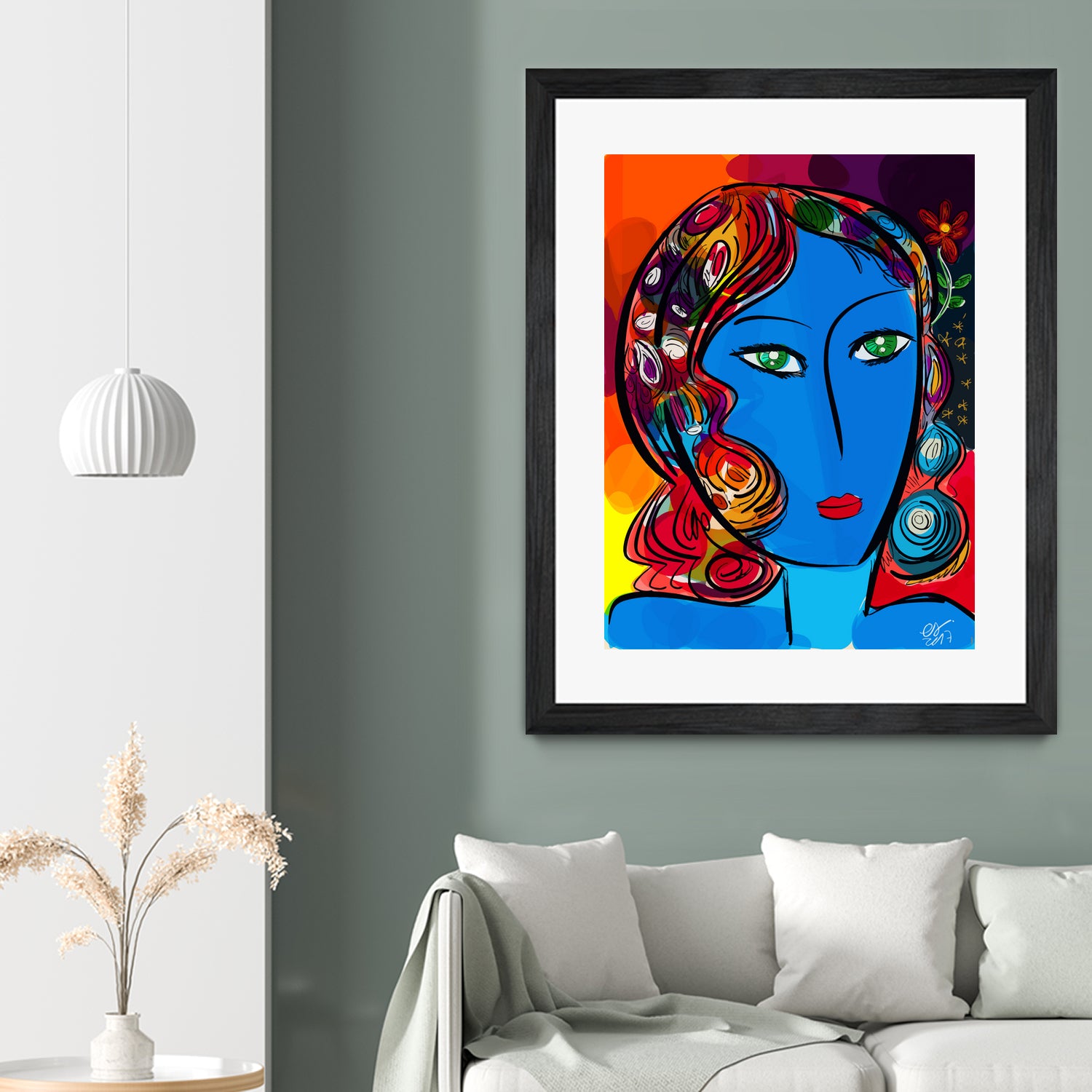 Pop Blue girl by Emmanuel Signorino on GIANT ART - blue digital painting