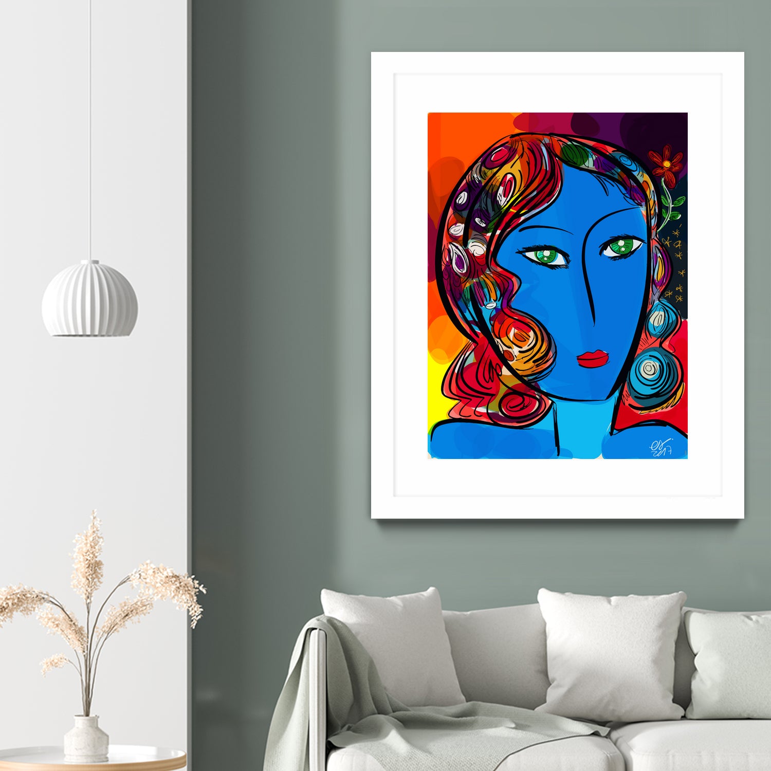 Pop Blue girl by Emmanuel Signorino on GIANT ART - blue digital painting