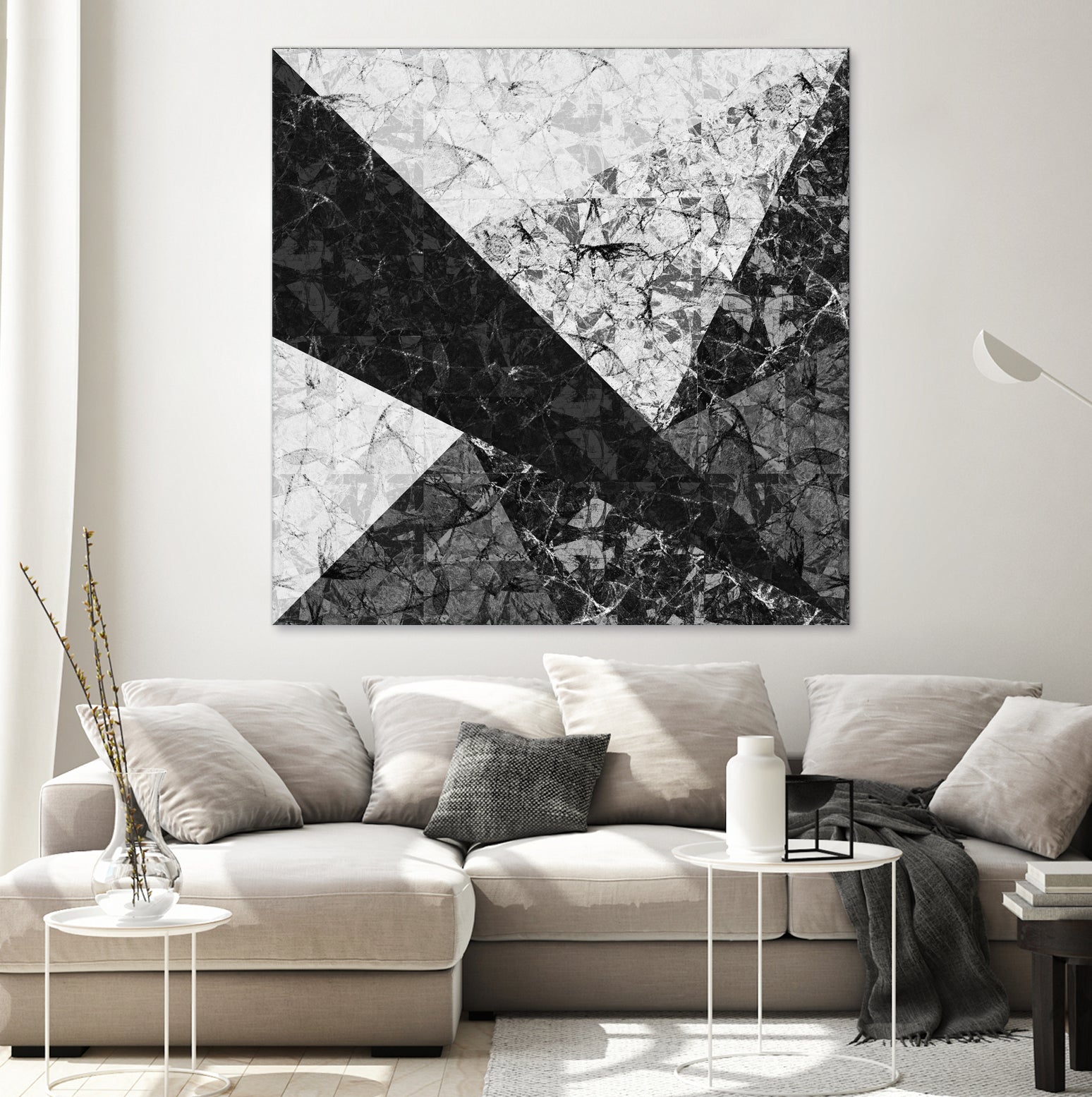 Marble Geometric Background C19 by Ilenia Pagliarini on GIANT ART - black digital drawing