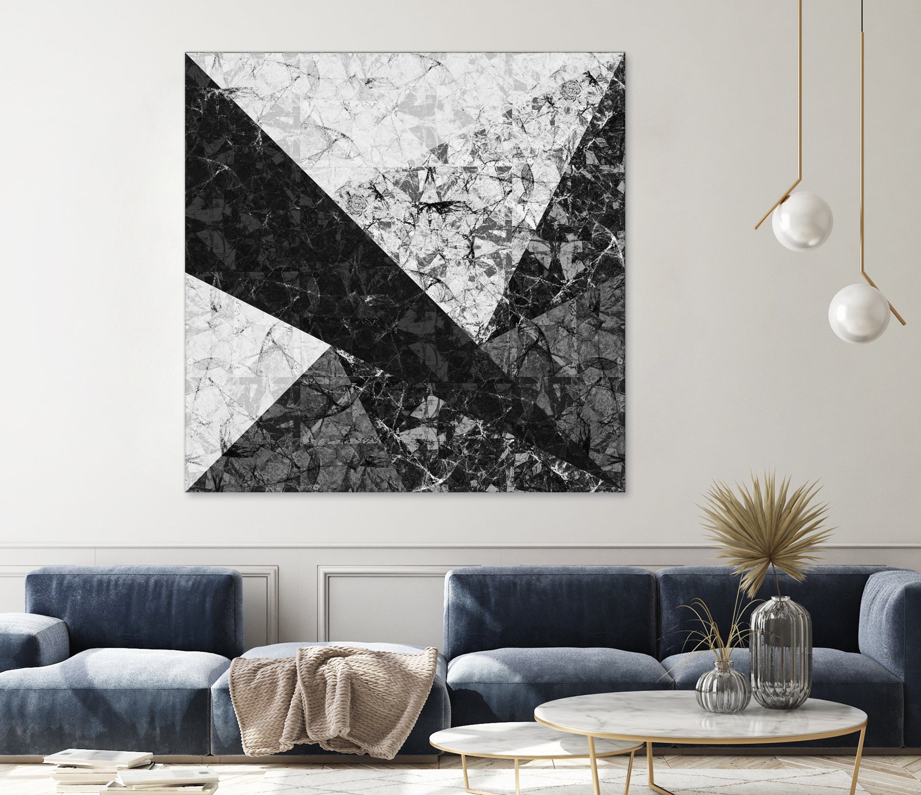 Marble Geometric Background C19 by Ilenia Pagliarini on GIANT ART - black digital drawing