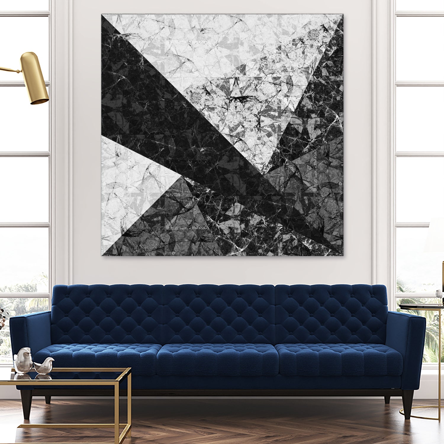 Marble Geometric Background C19 by Ilenia Pagliarini on GIANT ART - black digital drawing