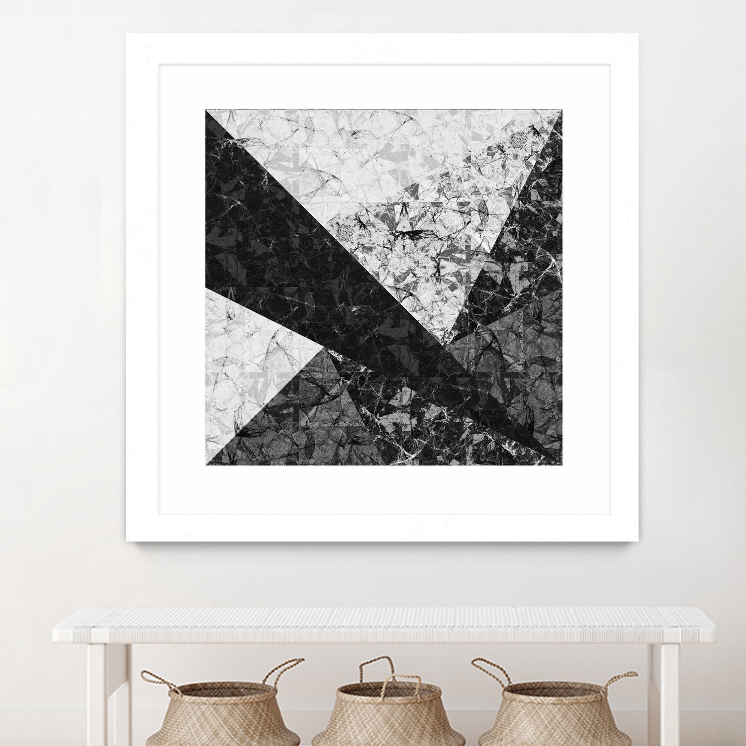 Marble Geometric Background C19 by Ilenia Pagliarini on GIANT ART - black digital drawing