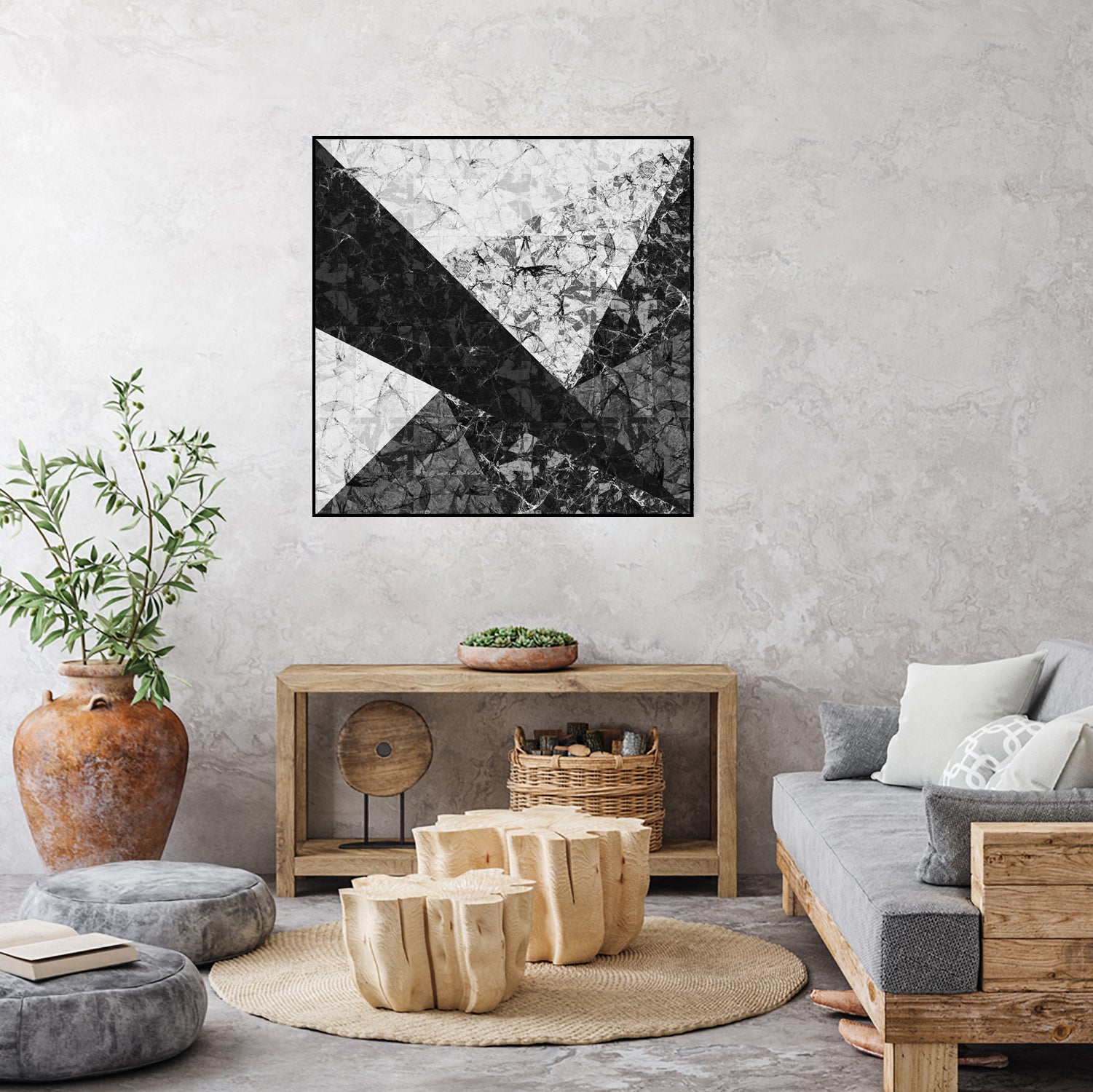 Marble Geometric Background C19 by Ilenia Pagliarini on GIANT ART - black digital drawing