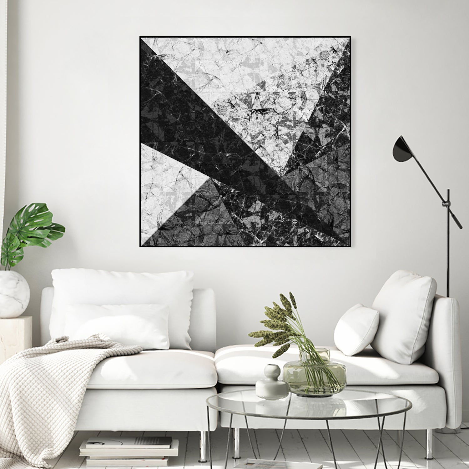 Marble Geometric Background C19 by Ilenia Pagliarini on GIANT ART - black digital drawing