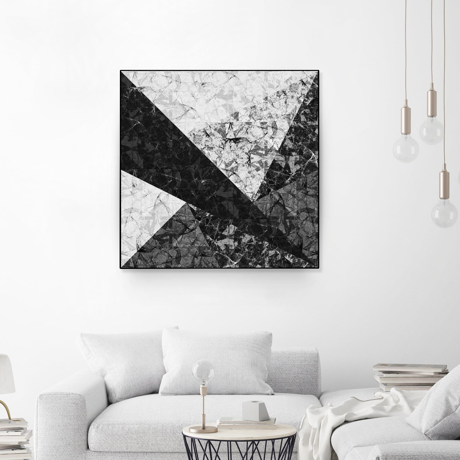 Marble Geometric Background C19 by Ilenia Pagliarini on GIANT ART - black digital drawing