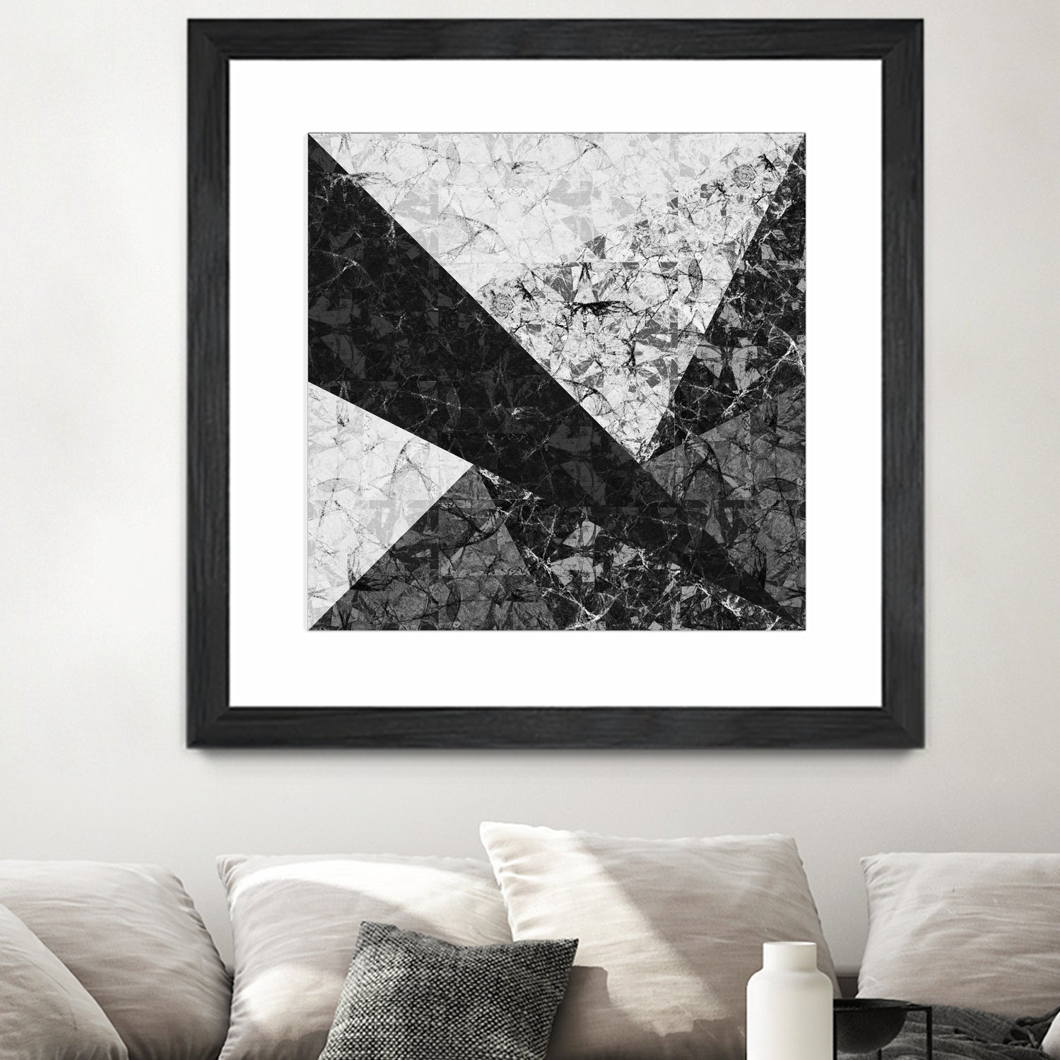 Marble Geometric Background C19 by Ilenia Pagliarini on GIANT ART - black digital drawing