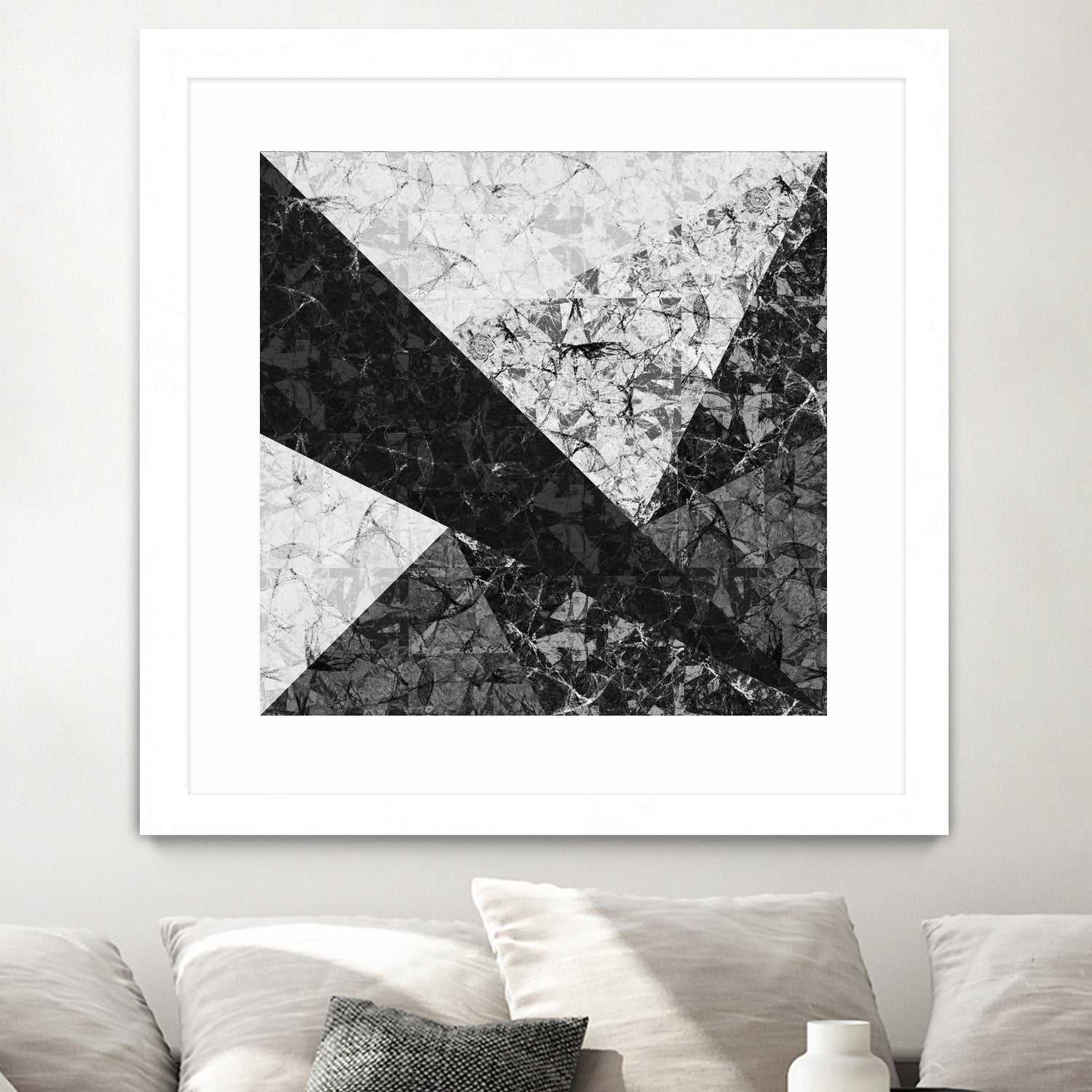 Marble Geometric Background C19 by Ilenia Pagliarini on GIANT ART - black digital drawing