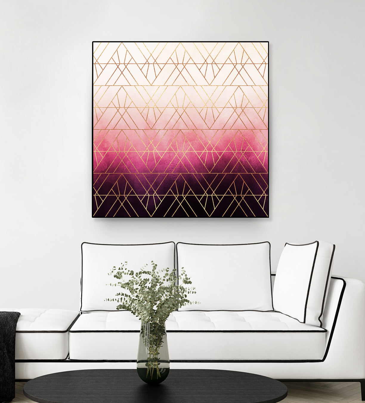 Pink Ombre Triangles by Elisabeth Fredriksson on GIANT ART - pink digital painting