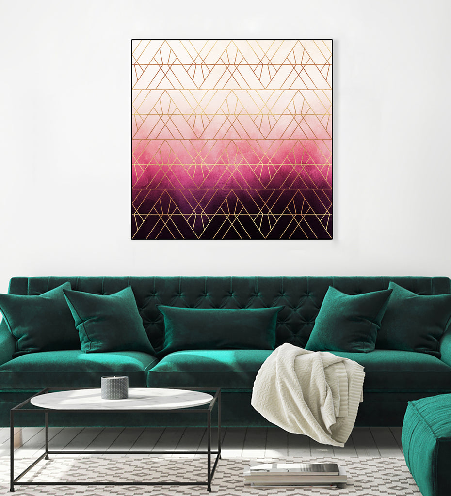 Pink Ombre Triangles by Elisabeth Fredriksson on GIANT ART - pink digital painting