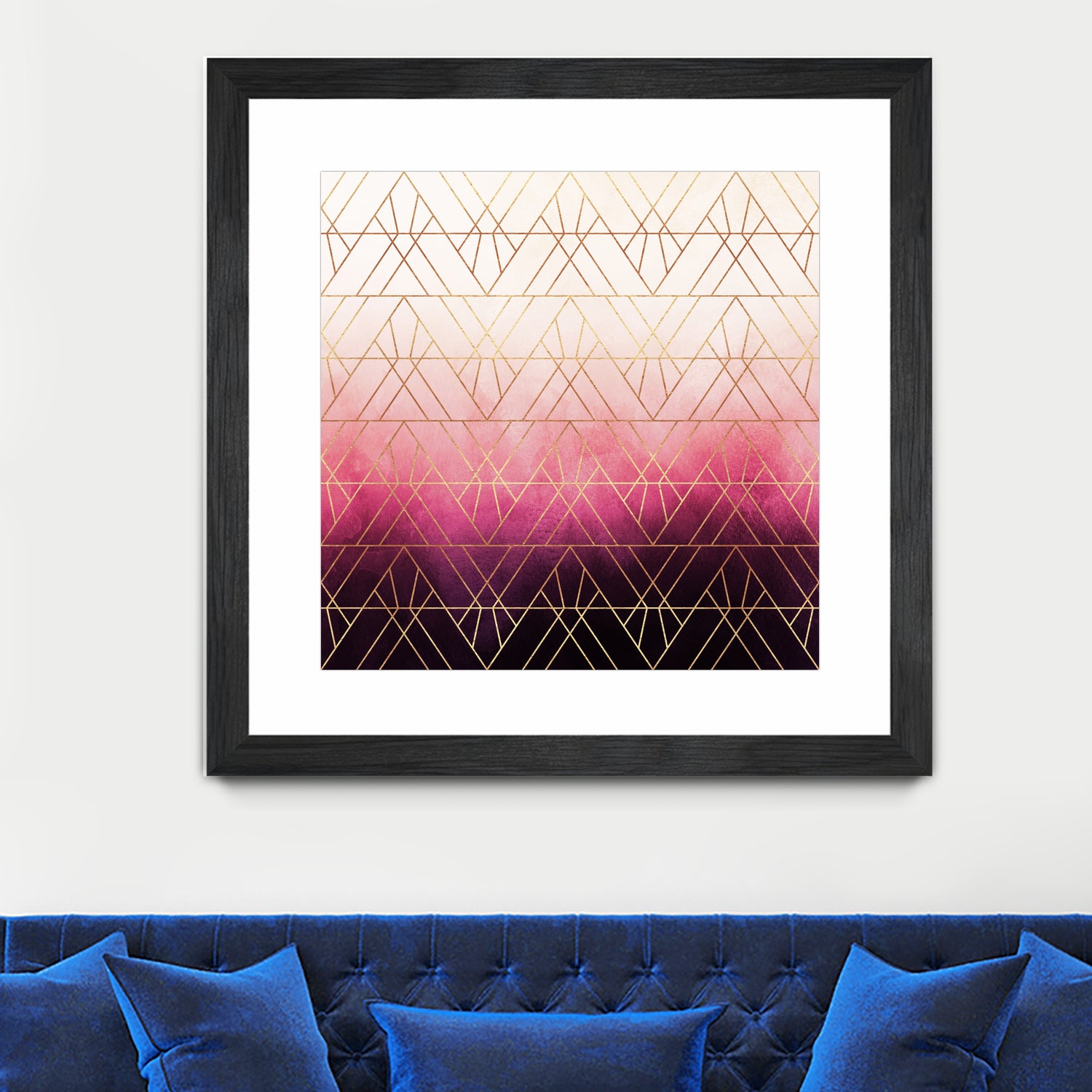 Pink Ombre Triangles by Elisabeth Fredriksson on GIANT ART - pink digital painting