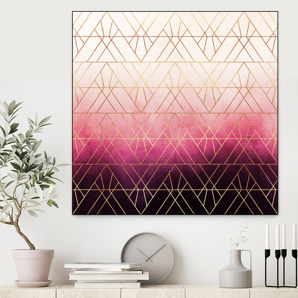 Pink Ombre Triangles by Elisabeth Fredriksson on GIANT ART - pink digital painting