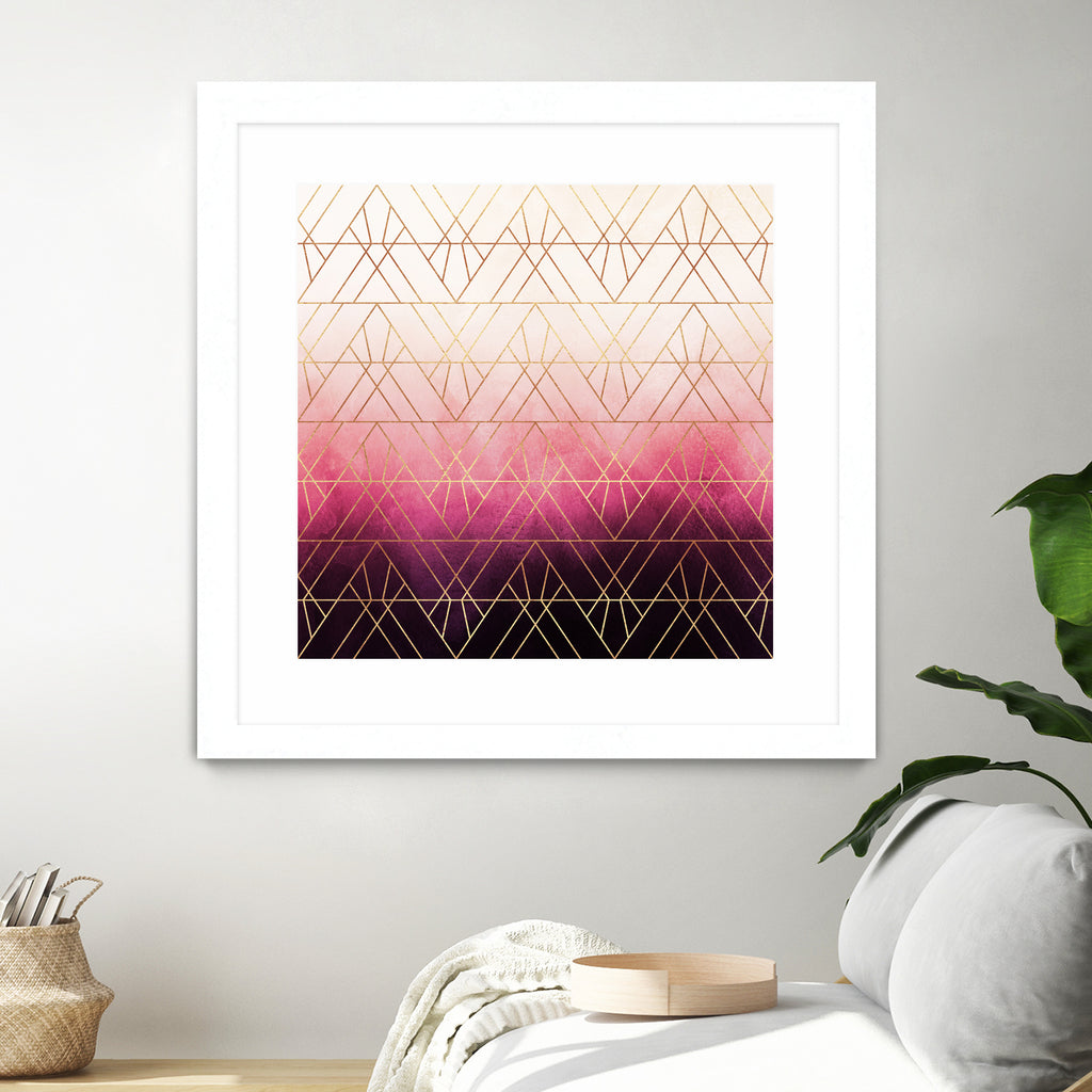 Pink Ombre Triangles by Elisabeth Fredriksson on GIANT ART - pink digital painting