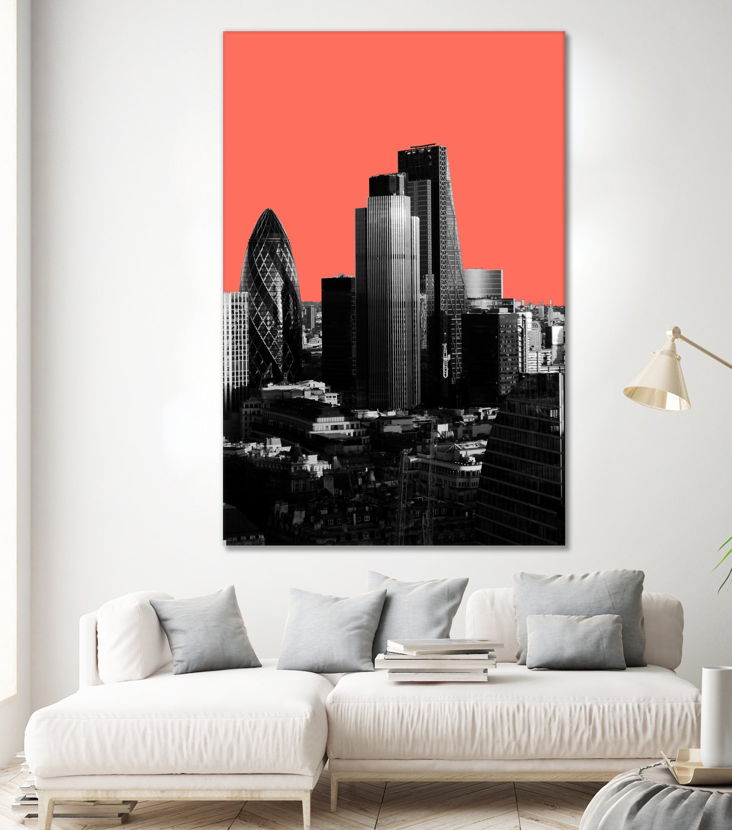 London Black and White by Laura Turner on GIANT ART - red digital painting