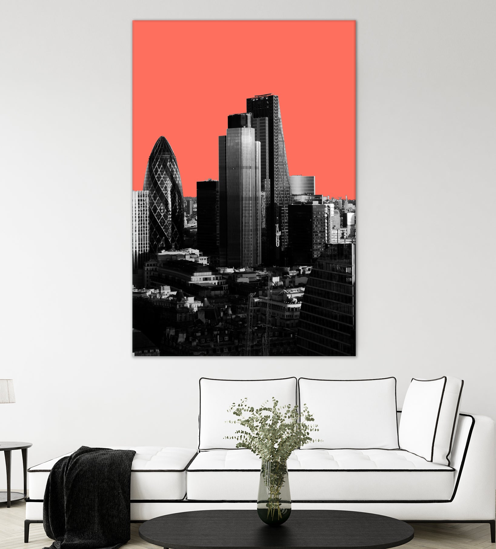 London Black and White by Laura Turner on GIANT ART - red digital painting