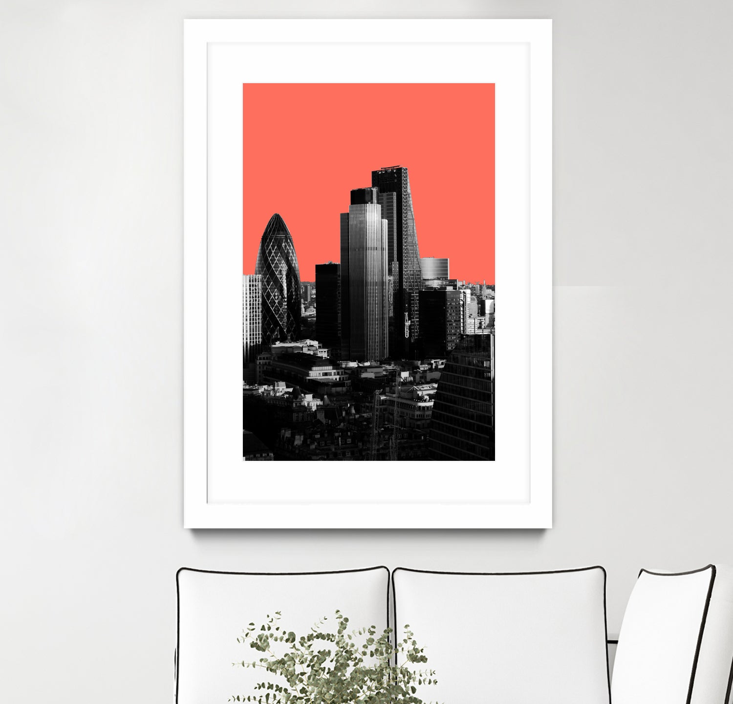 London Black and White by Laura Turner on GIANT ART - red digital painting