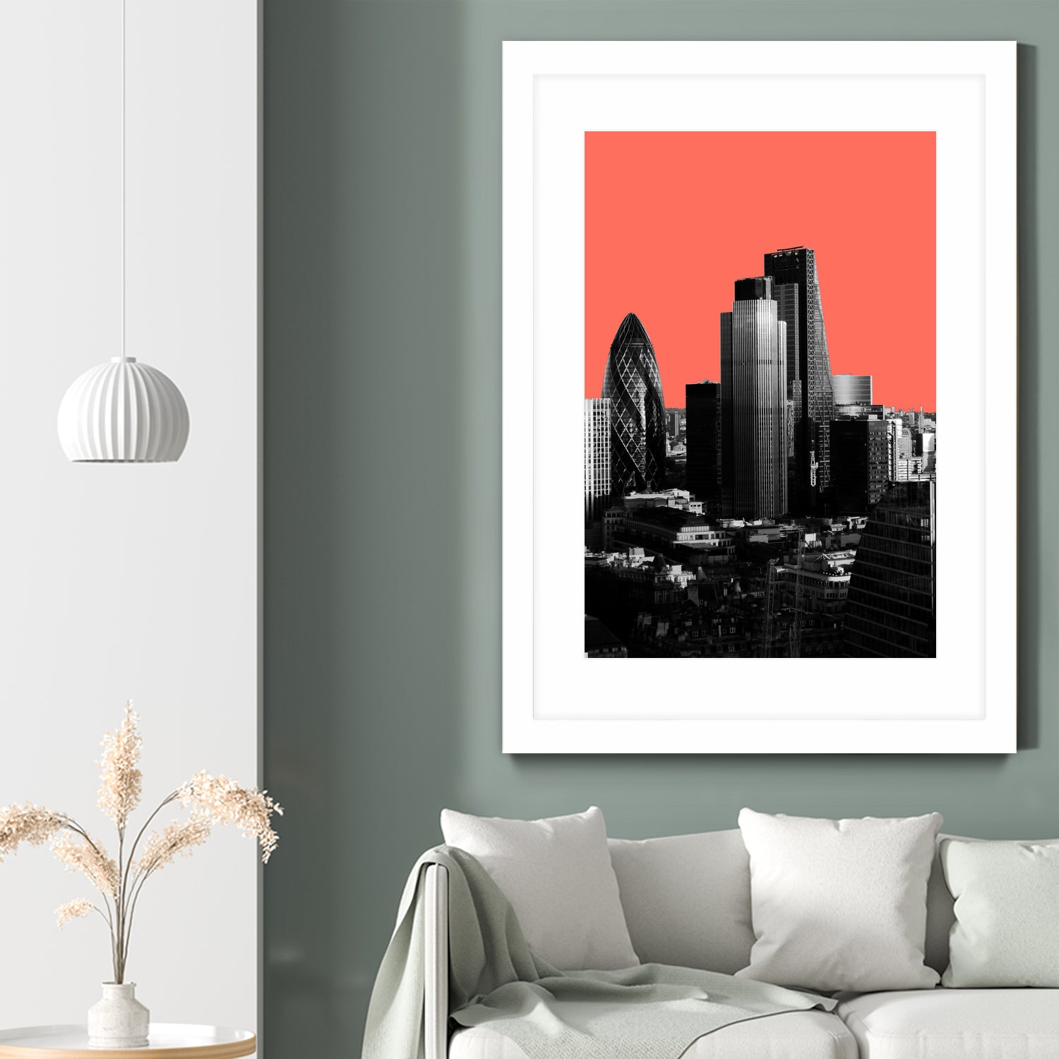 London Black and White by Laura Turner on GIANT ART - red digital painting