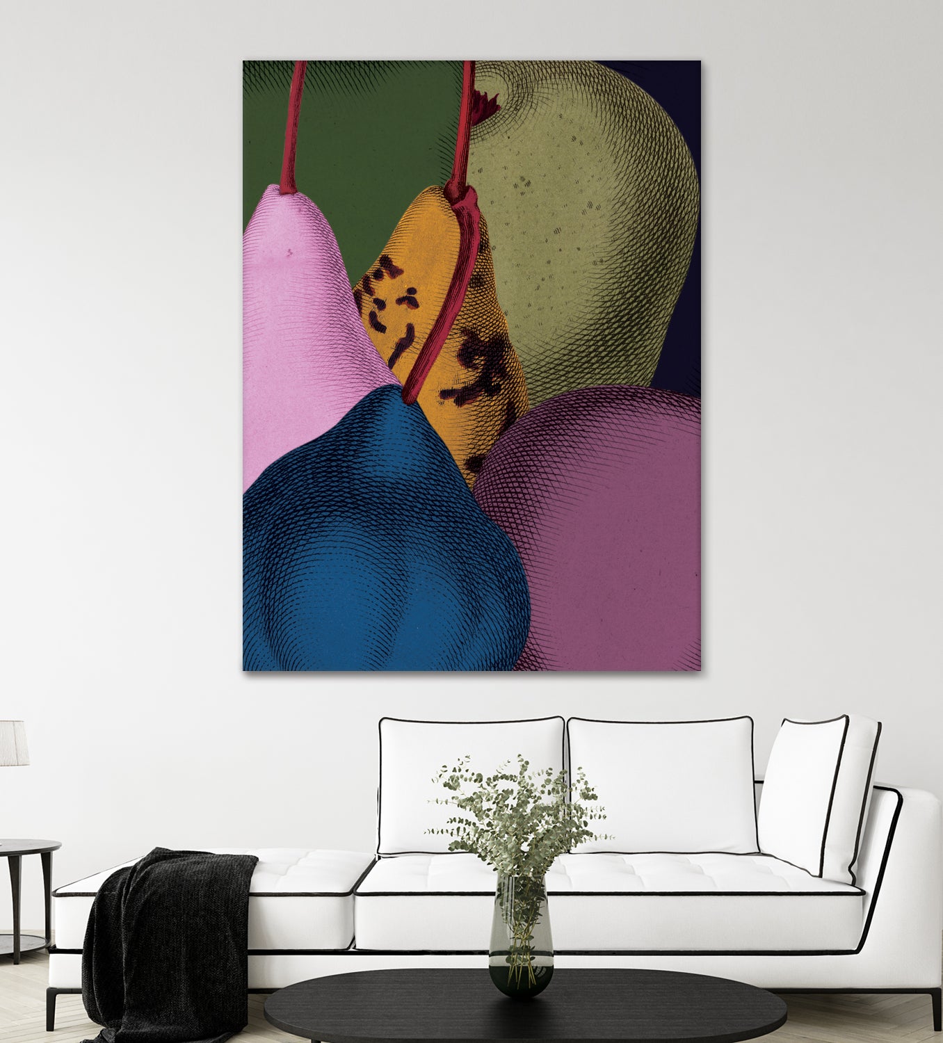 Modern Still life - Pears by Marlies Niemeijer on GIANT ART - blue mixed media