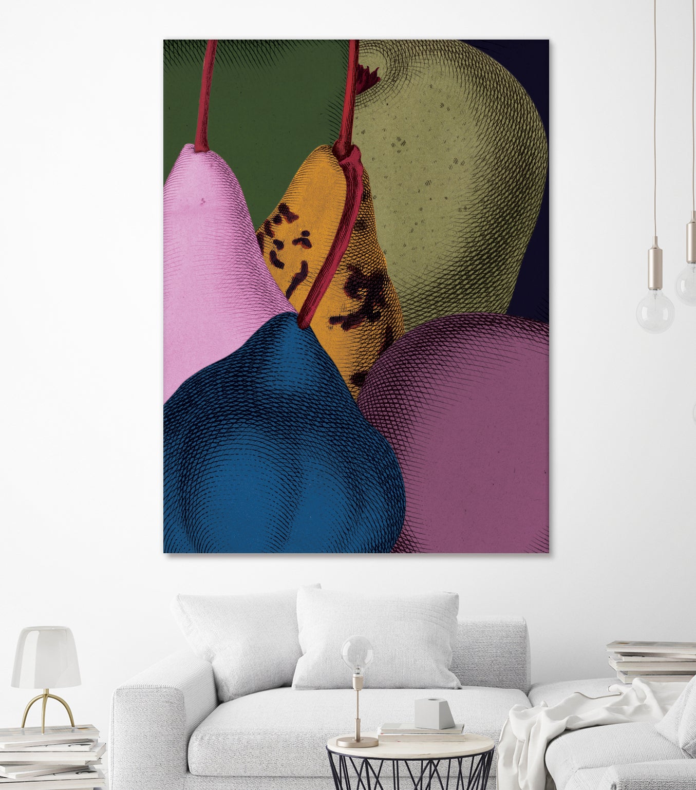 Modern Still life - Pears by Marlies Niemeijer on GIANT ART - blue mixed media