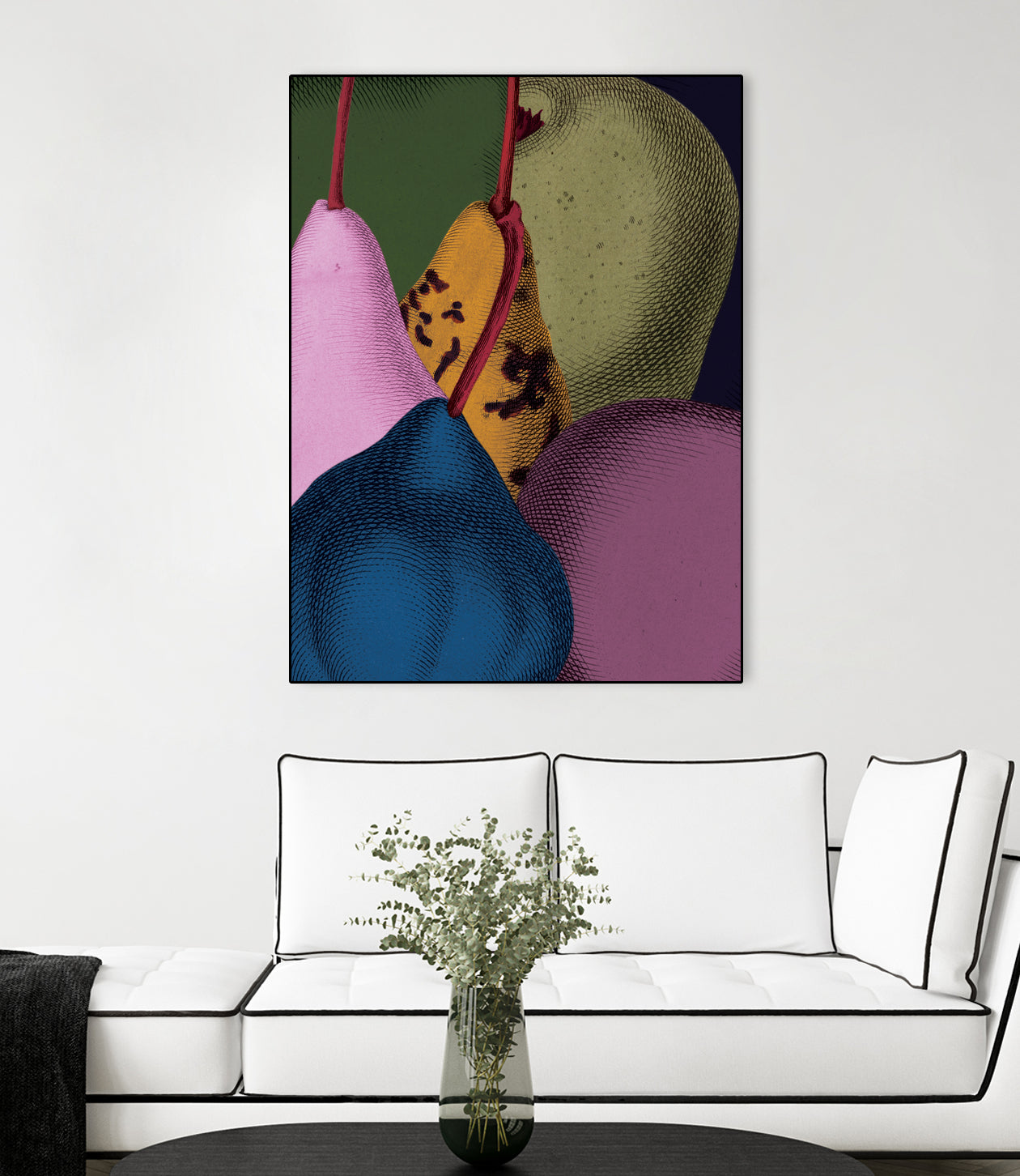 Modern Still life - Pears by Marlies Niemeijer on GIANT ART - blue mixed media