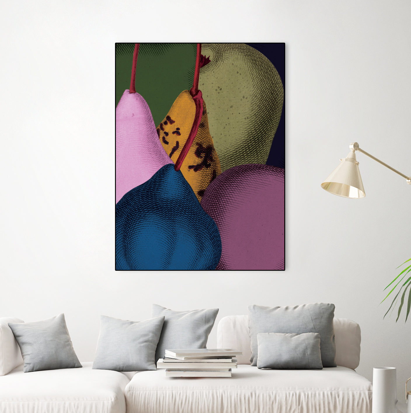 Modern Still life - Pears by Marlies Niemeijer on GIANT ART - blue mixed media