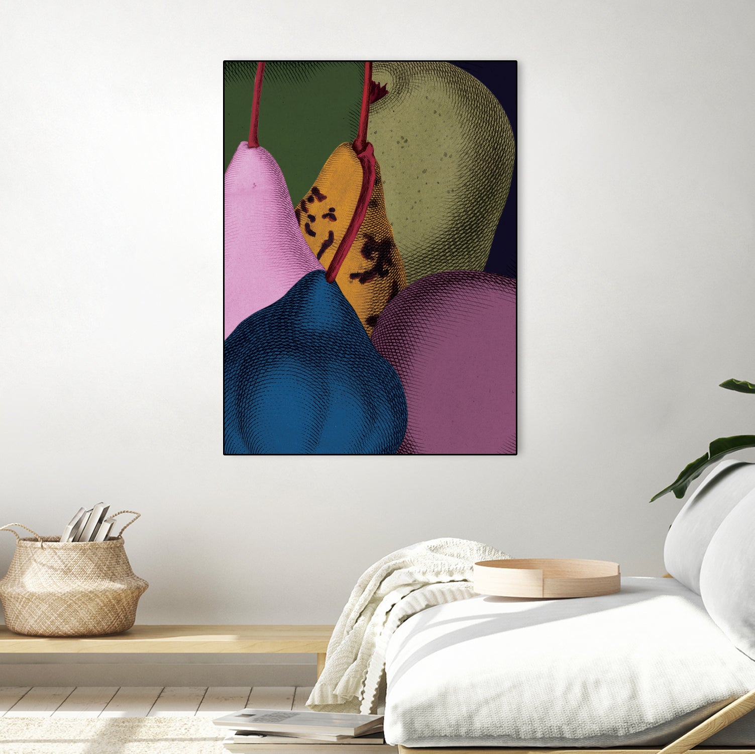 Modern Still life - Pears by Marlies Niemeijer on GIANT ART - blue mixed media