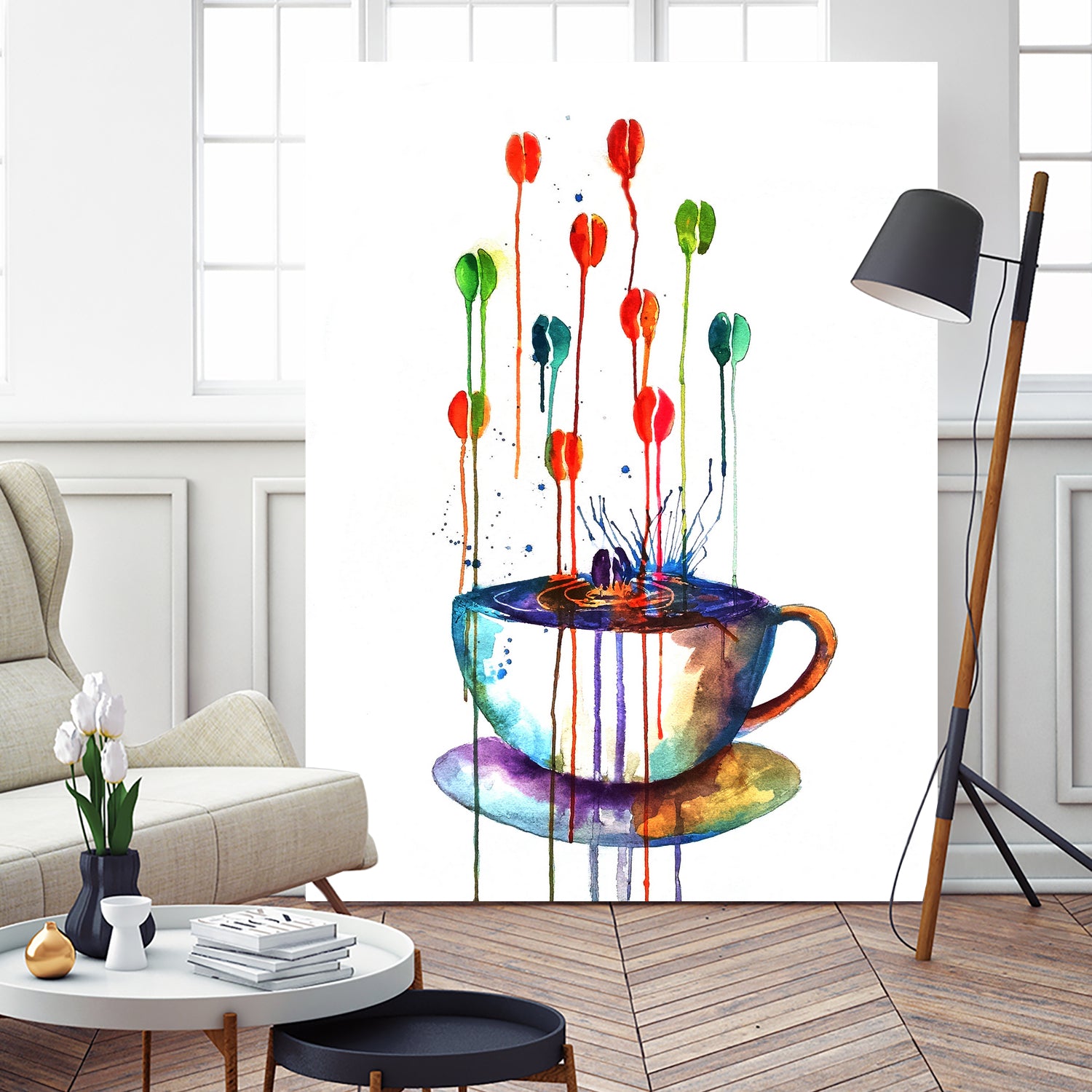 Coffee Splash by Emma Kaufmann on GIANT ART - fuchsia mixed media