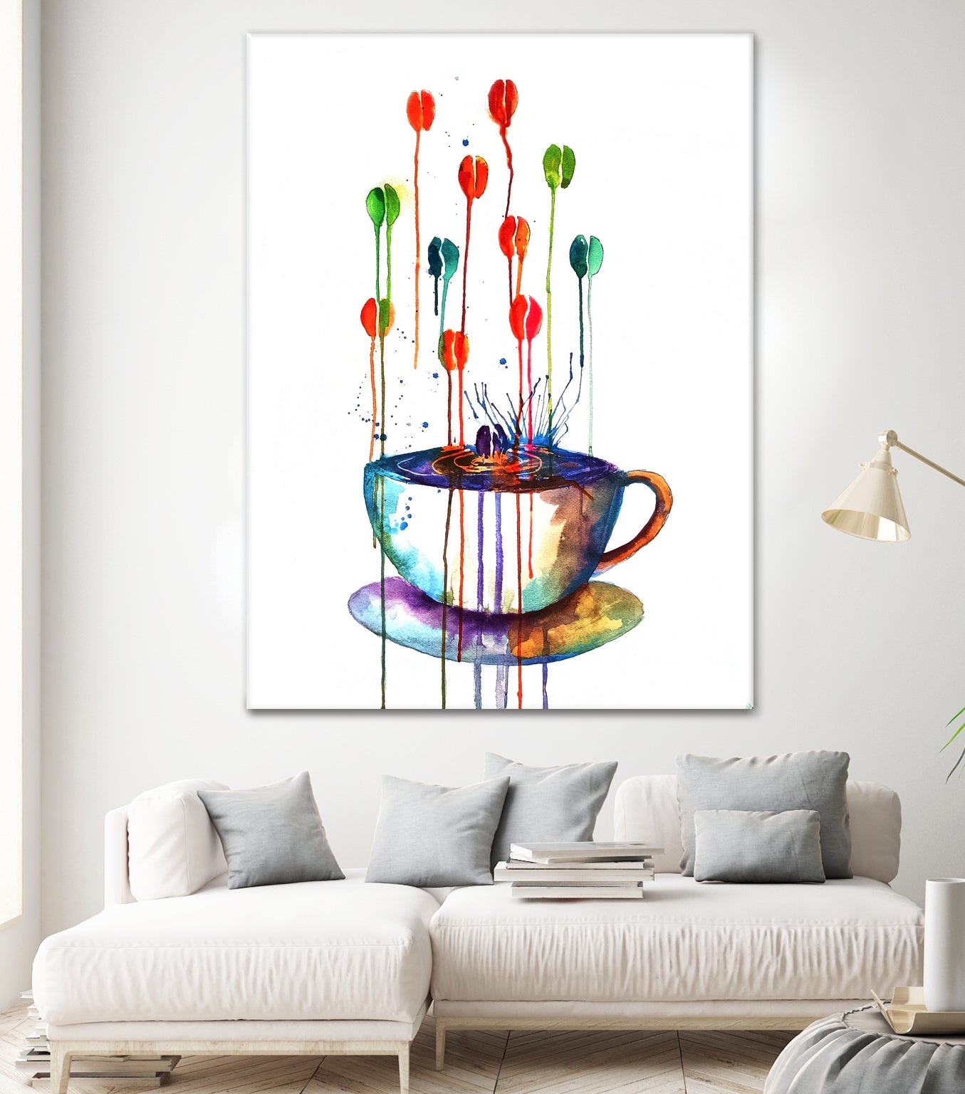 Coffee Splash by Emma Kaufmann on GIANT ART - fuchsia mixed media