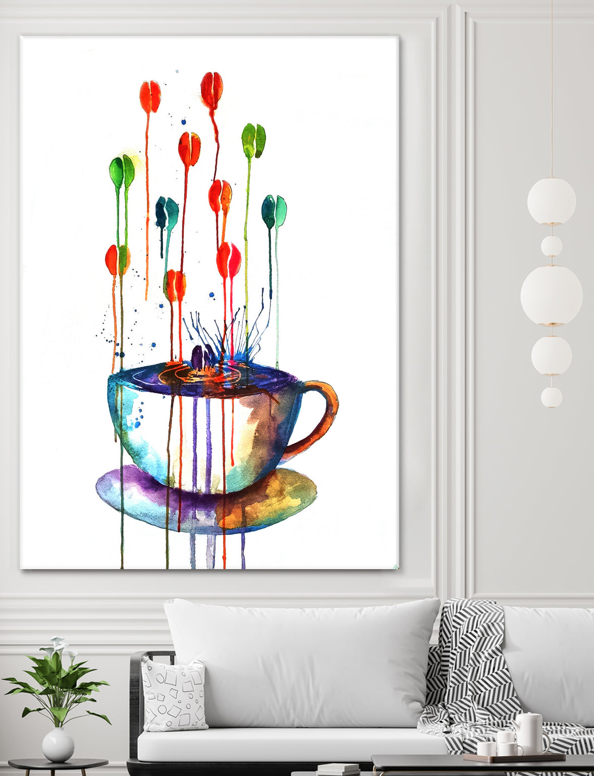 Coffee Splash by Emma Kaufmann on GIANT ART - fuchsia mixed media