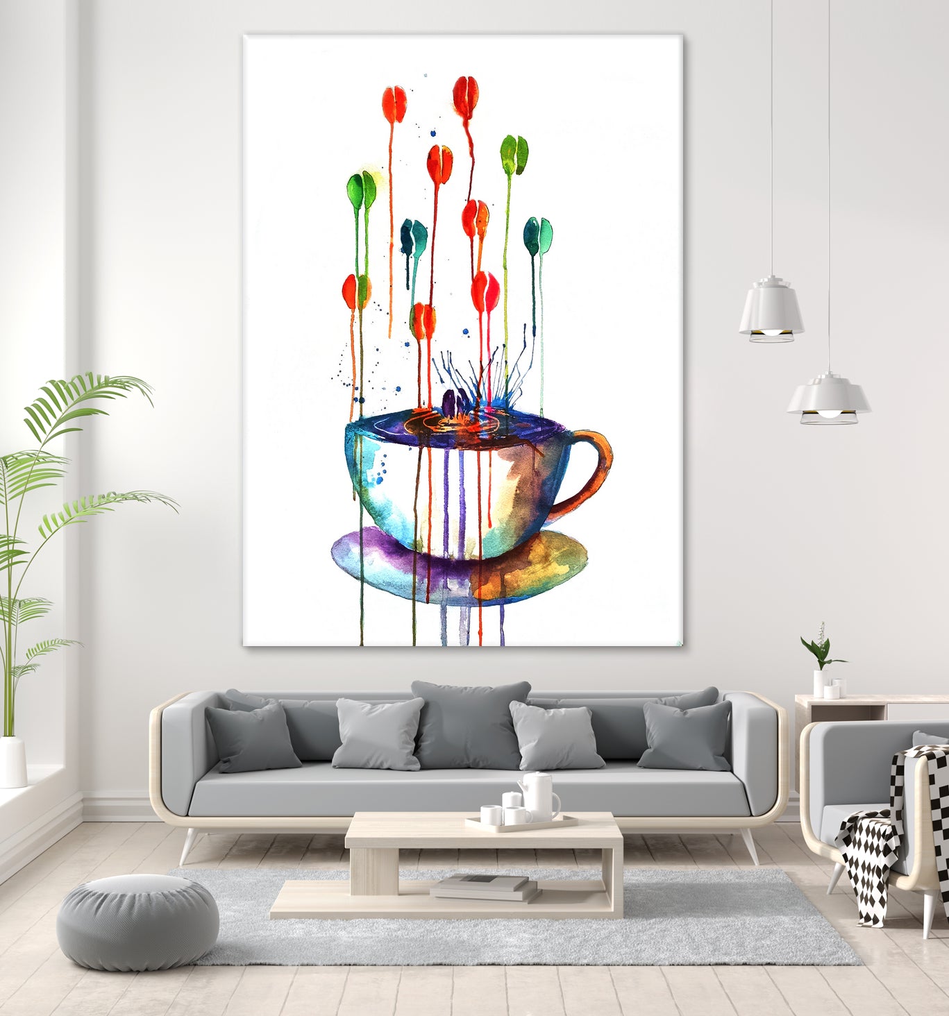 Coffee Splash by Emma Kaufmann on GIANT ART - fuchsia mixed media