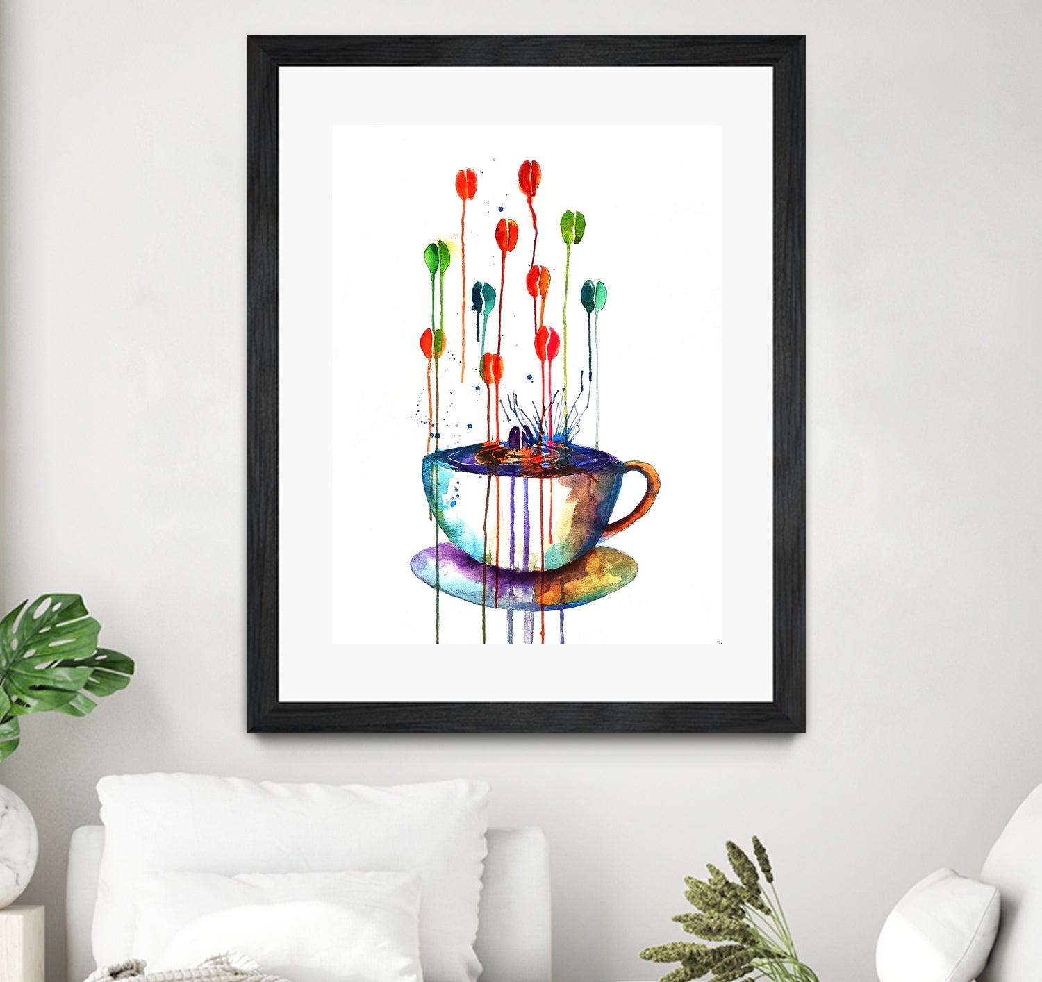 Coffee Splash by Emma Kaufmann on GIANT ART - fuchsia mixed media