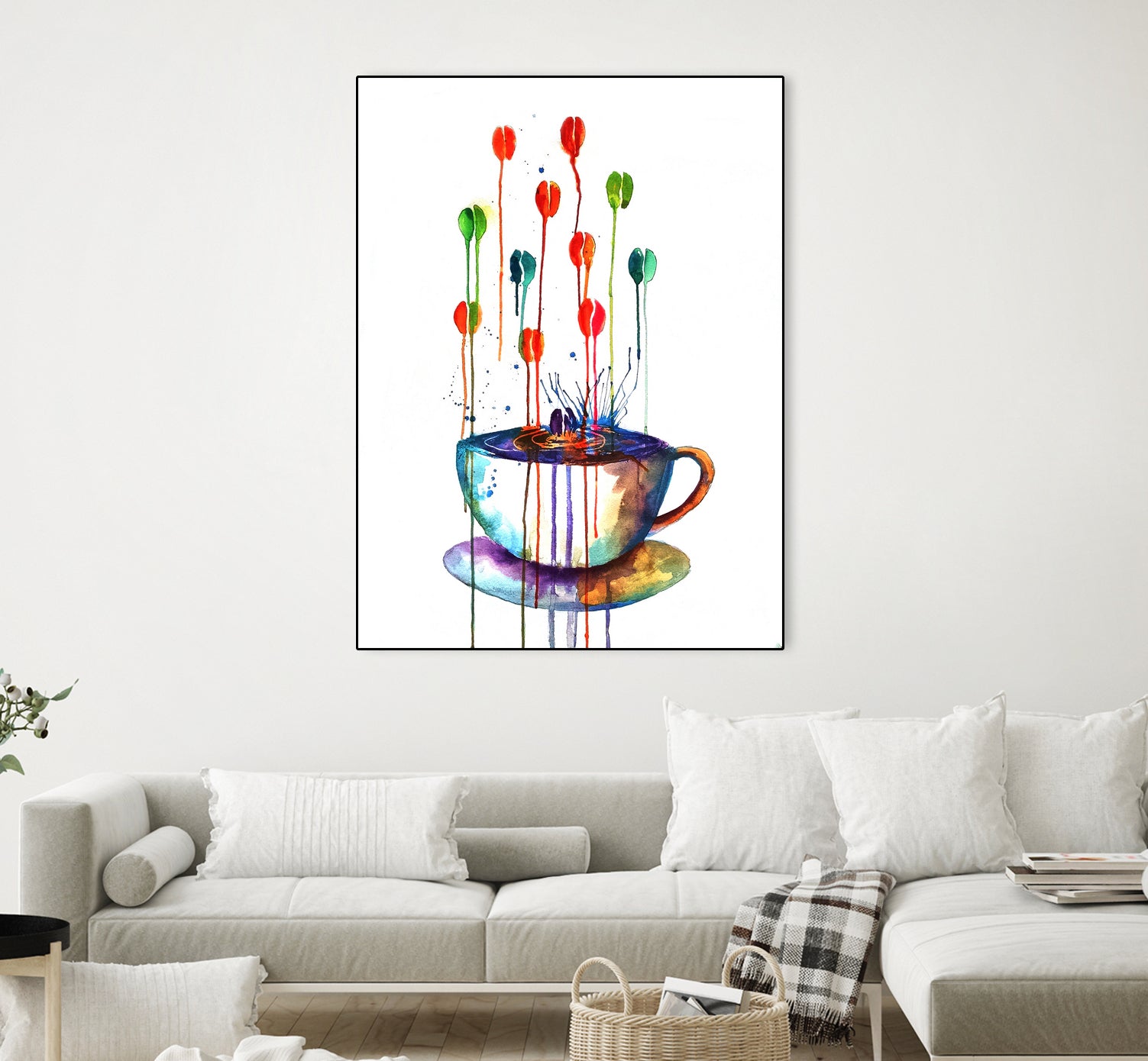 Coffee Splash by Emma Kaufmann on GIANT ART - fuchsia mixed media