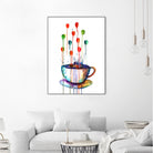 Coffee Splash by Emma Kaufmann on GIANT ART - fuchsia mixed media