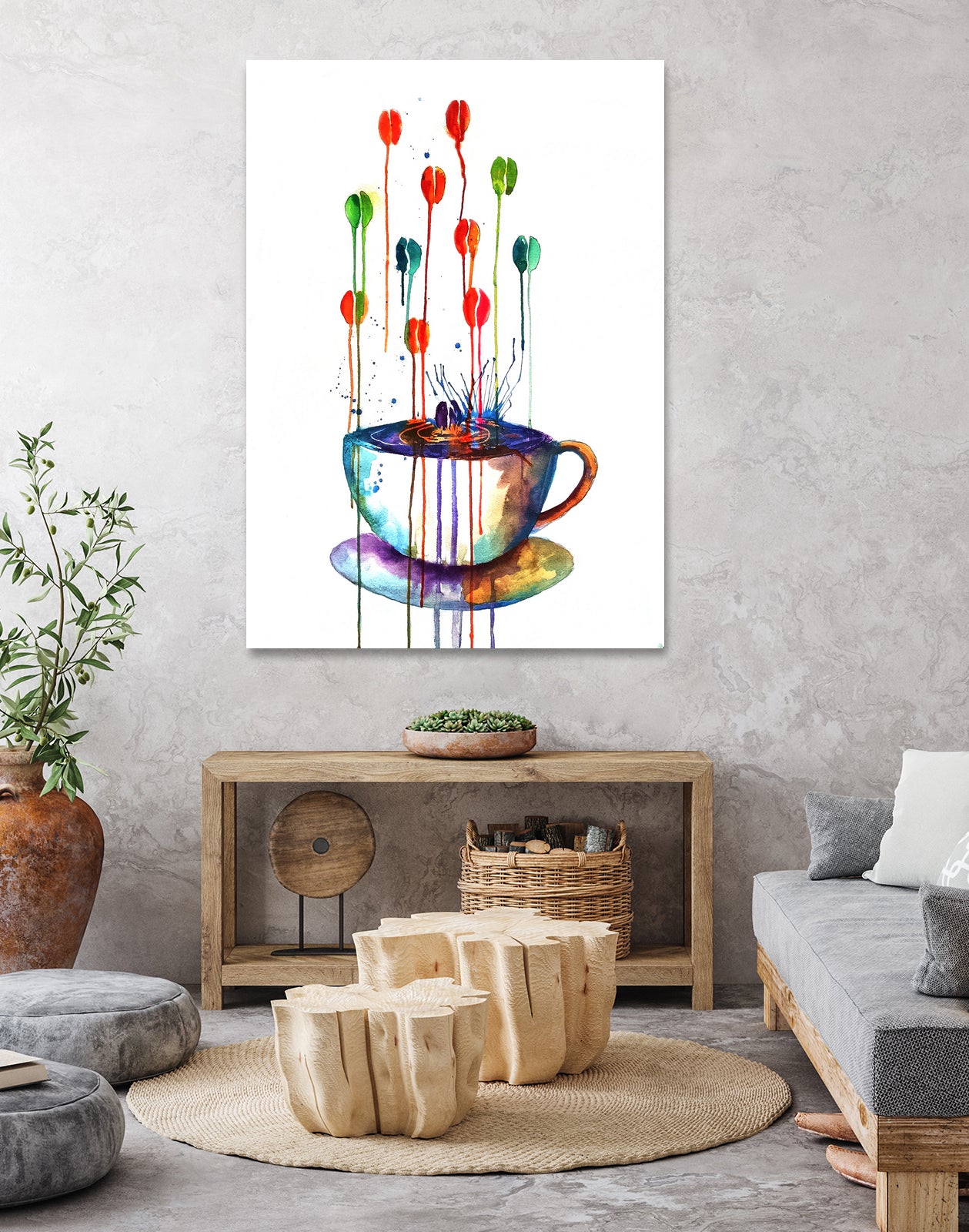Coffee Splash by Emma Kaufmann on GIANT ART - fuchsia mixed media