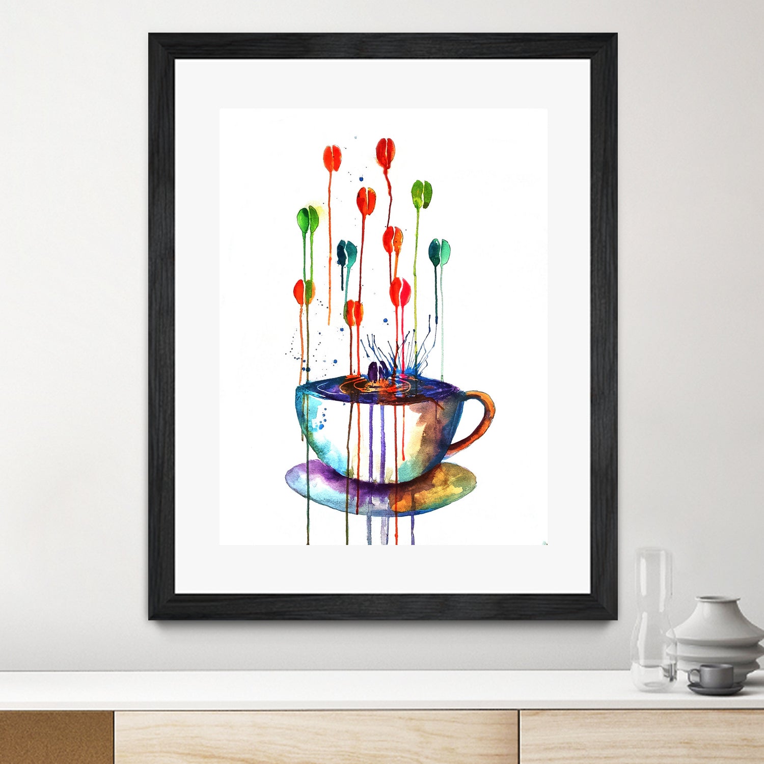 Coffee Splash by Emma Kaufmann on GIANT ART - fuchsia mixed media