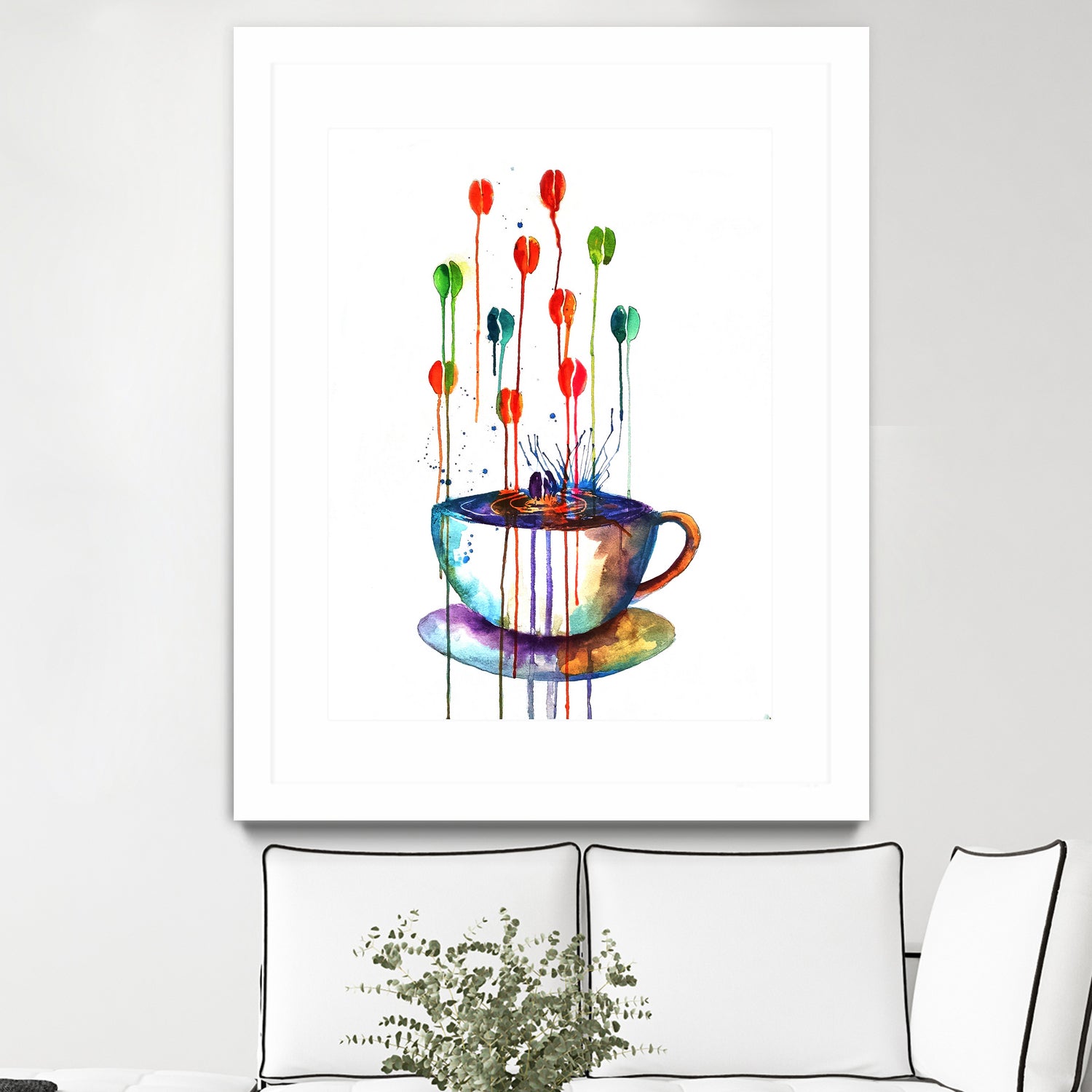 Coffee Splash by Emma Kaufmann on GIANT ART - fuchsia mixed media