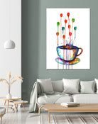 Coffee Splash by Emma Kaufmann on GIANT ART - fuchsia mixed media