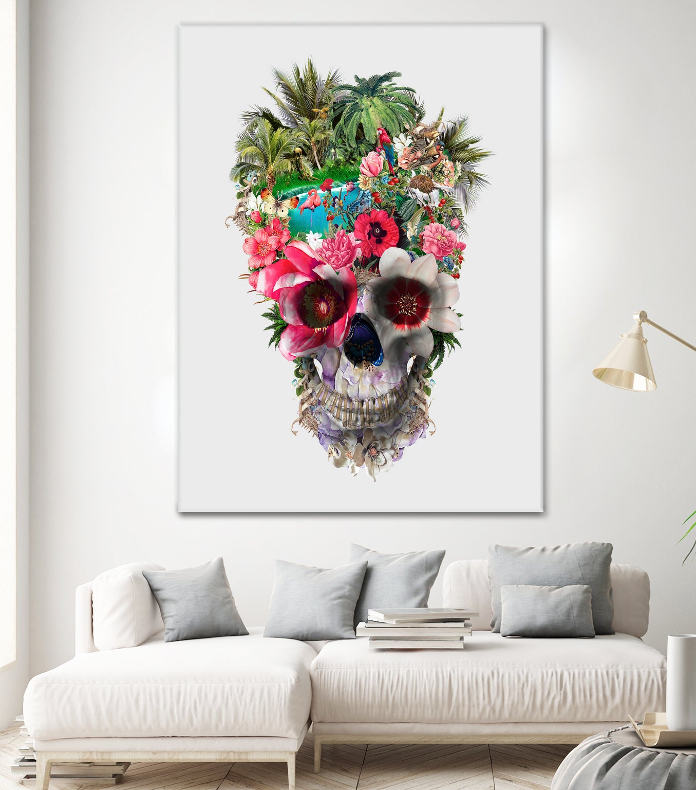 Summer Skull IV by RIZA PEKER on GIANT ART - orange digital painting