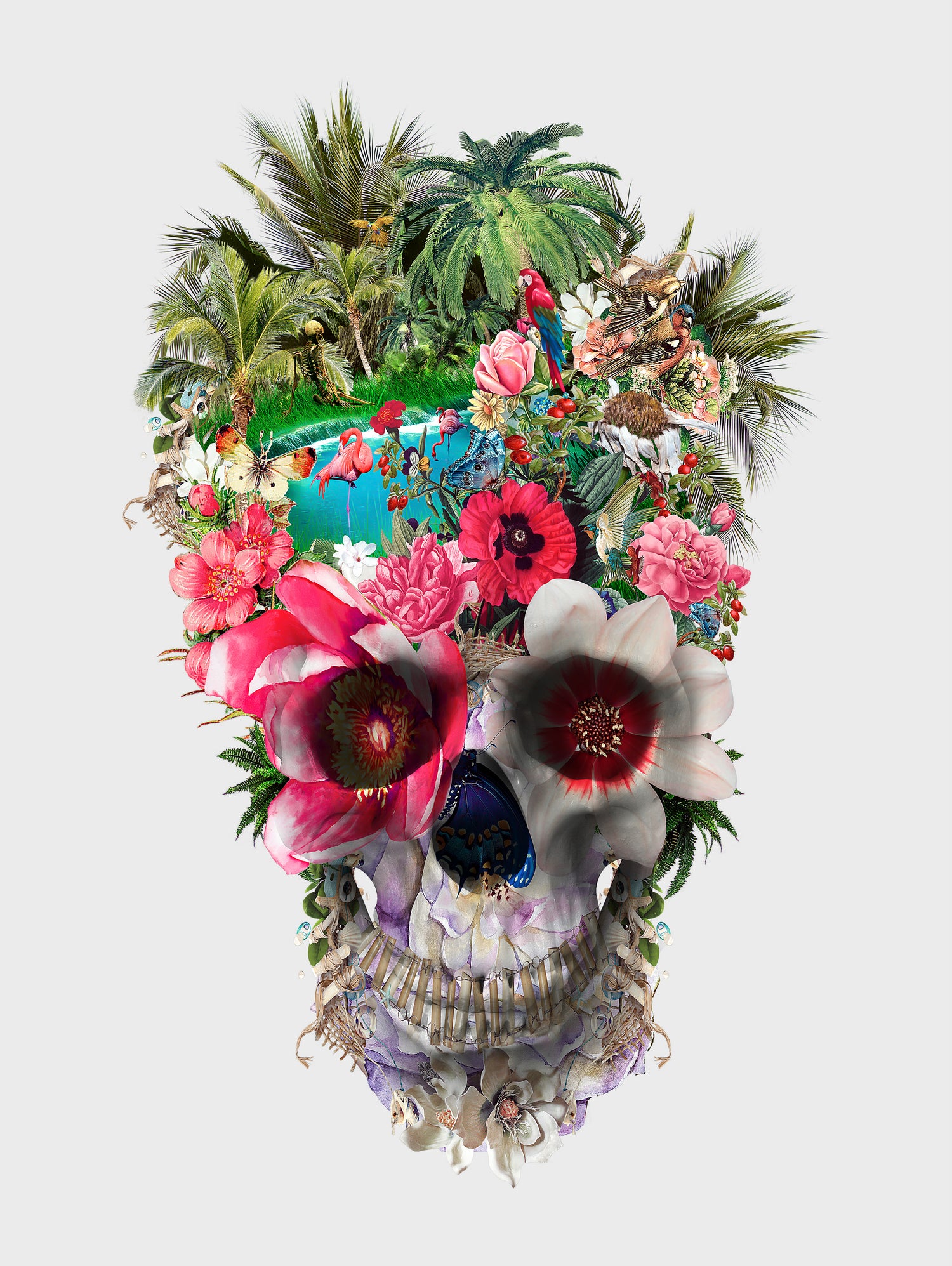 Summer Skull IV by RIZA PEKER on GIANT ART - orange digital painting