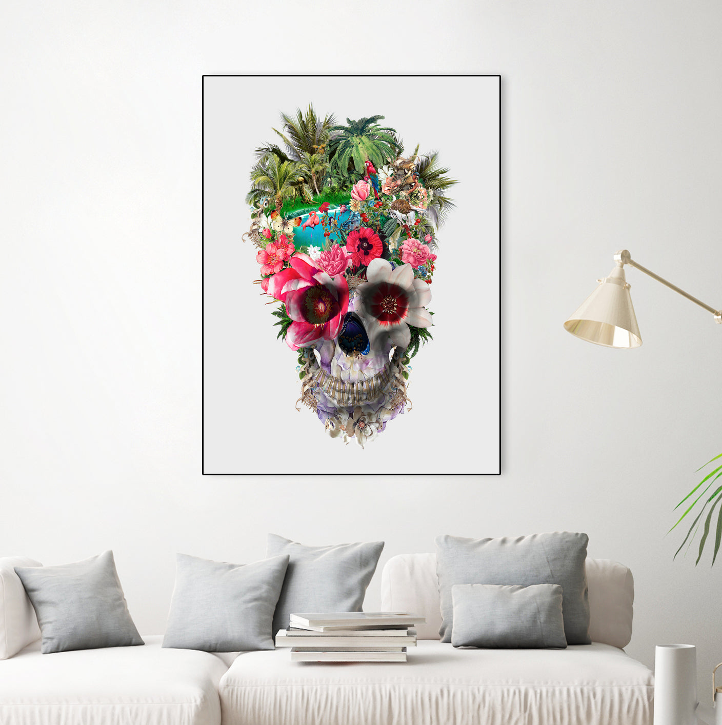 Summer Skull IV by RIZA PEKER on GIANT ART - orange digital painting