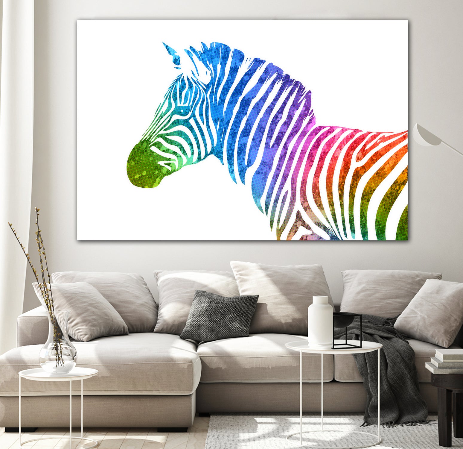 Zebra | Rainbow Series | Pop Art by William Cuccio on GIANT ART - white digital painting