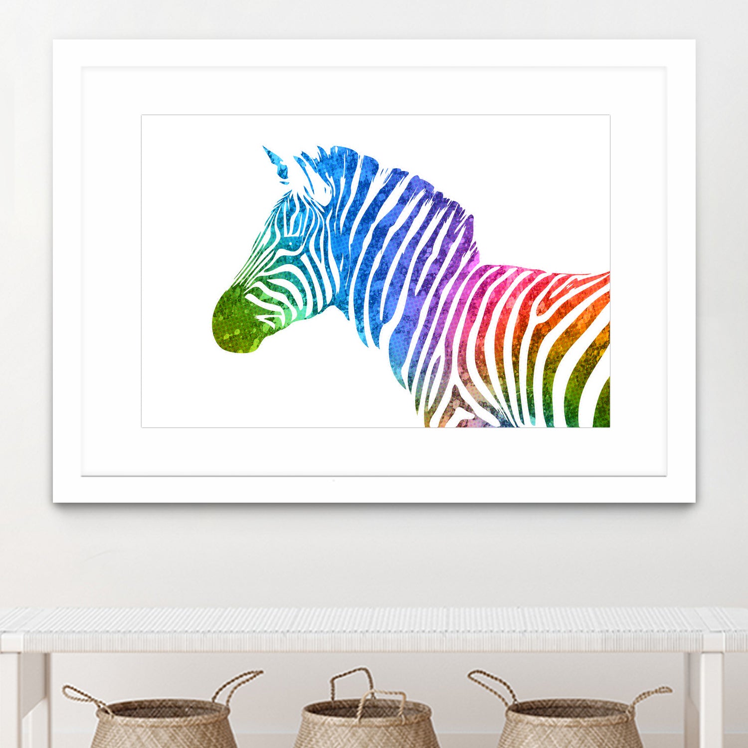 Zebra | Rainbow Series | Pop Art by William Cuccio on GIANT ART - white digital painting