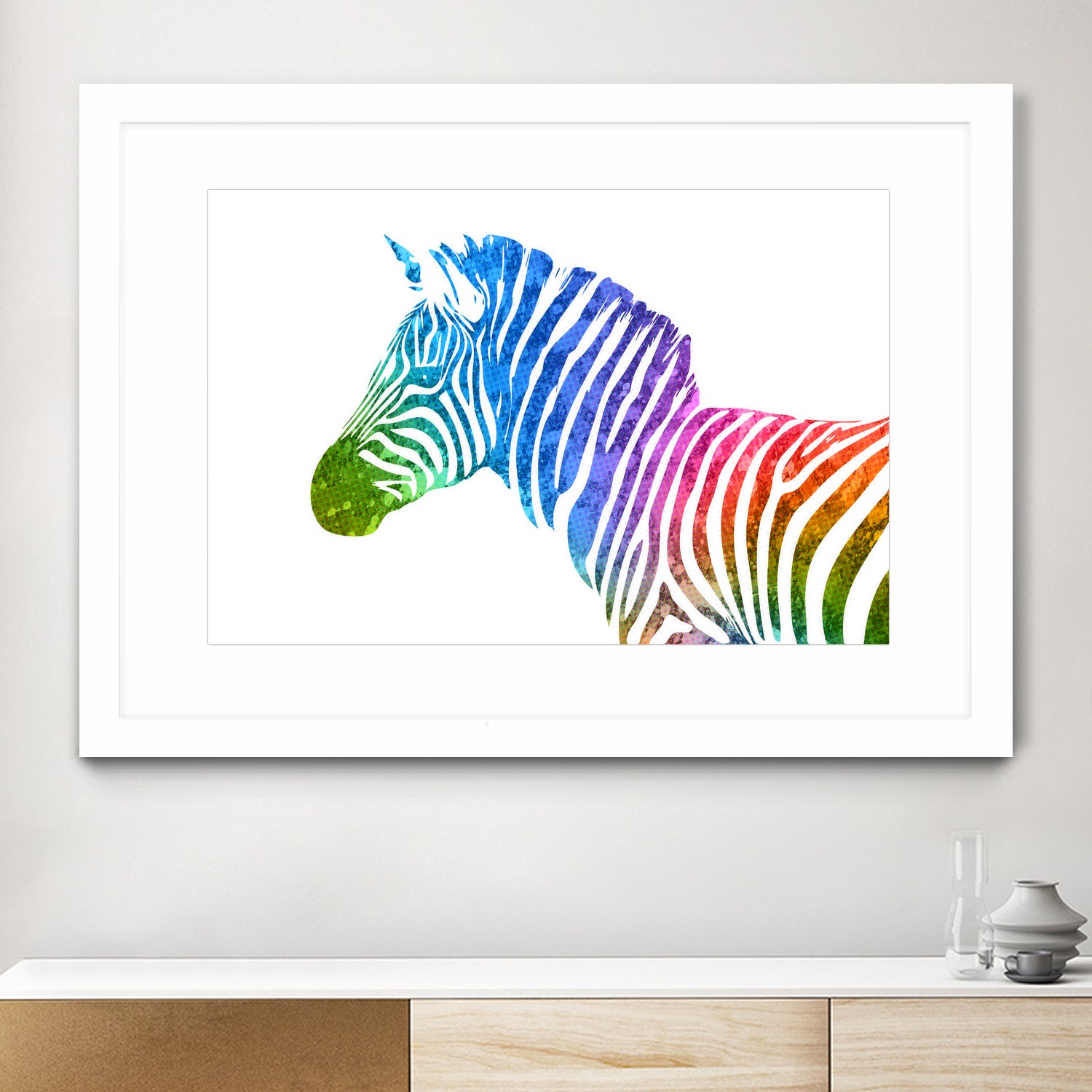 Zebra | Rainbow Series | Pop Art by William Cuccio on GIANT ART - white digital painting