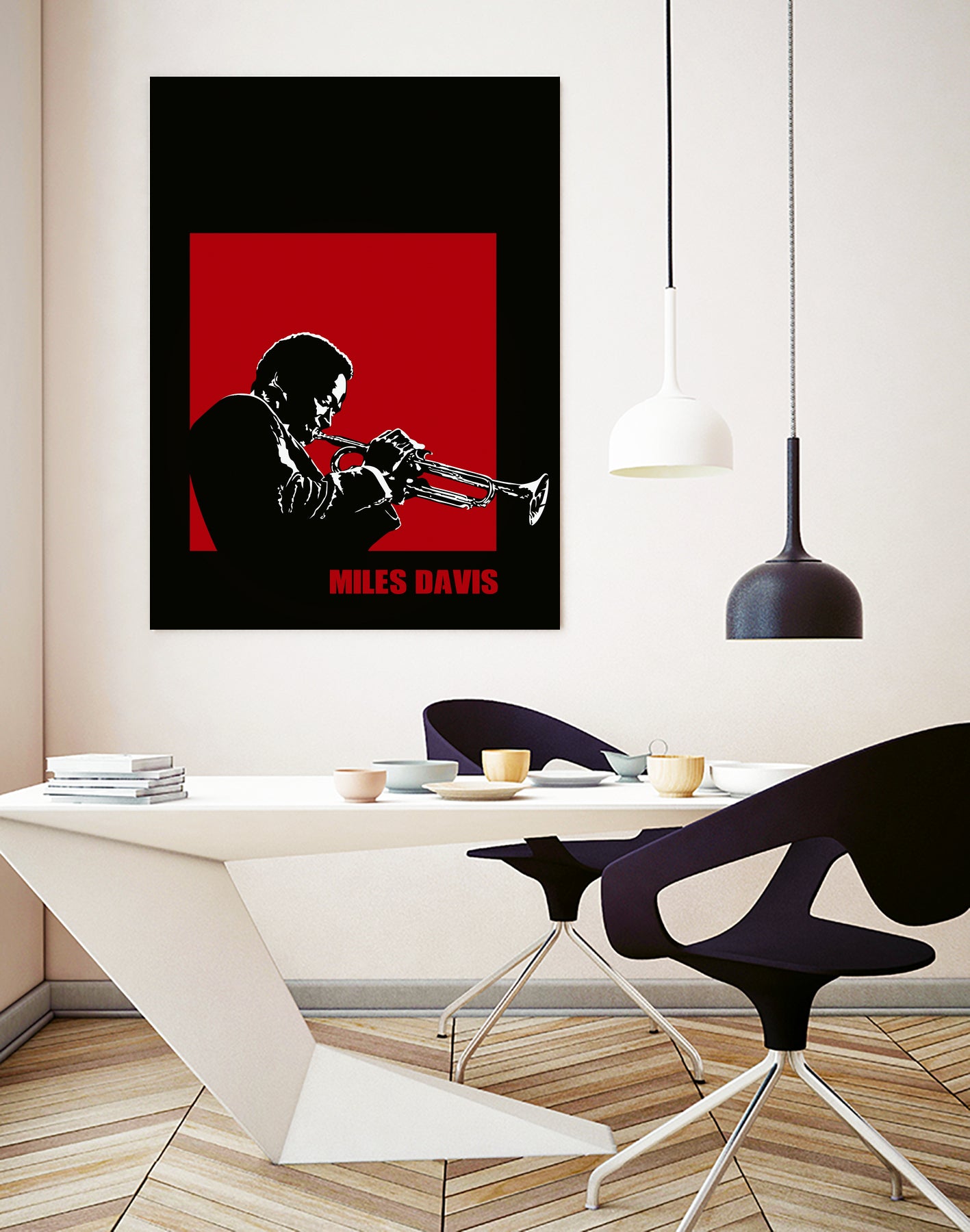 MILES / DAVIS [A Kind of Red][by felixx / 2016] by Aeffe Felis on GIANT ART - black vector illustration