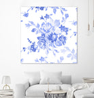 Blue Flowers - Floral Pattern Art by salome mikaberidze on GIANT ART - blue digital drawing